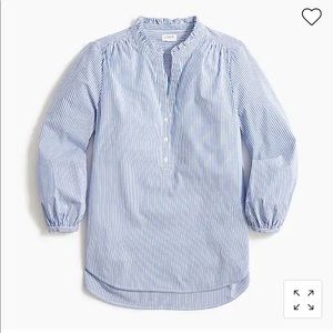 J.Crew Factory Cotton Poplin Ruffleneck Tunic M